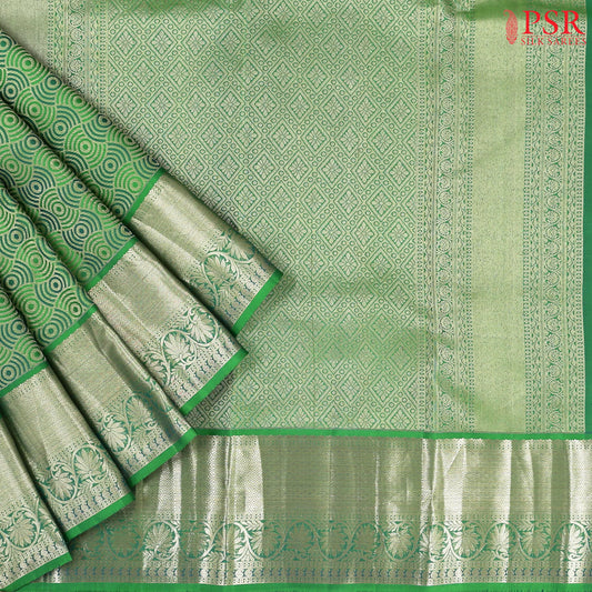 Green Kanchipuram Jacquard Silk Saree