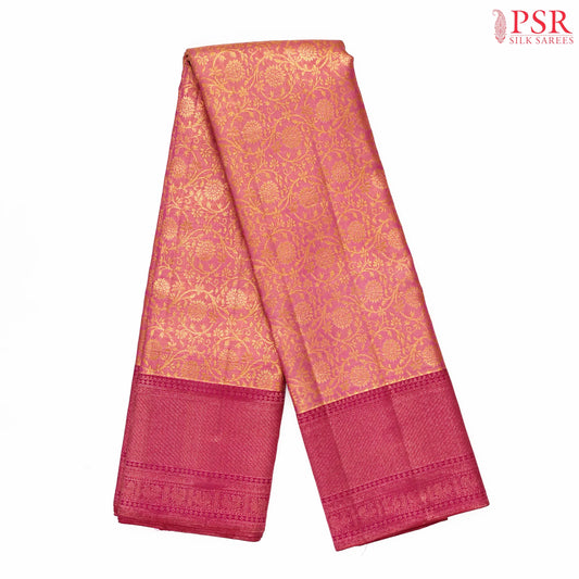 Dark Rose Kanchipuram Jacquard Tissue Silk Saree