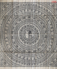 Royal Beige & Black Kadhi Tussar Silk Saree