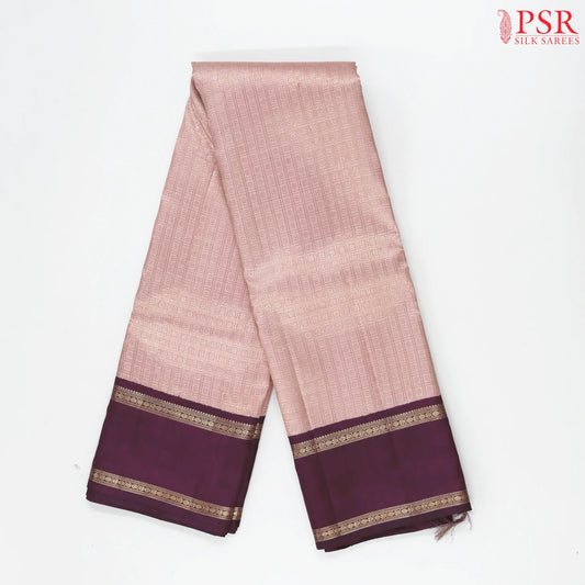 Pastel Pink Kanchipuram Jacquard Silk Saree
