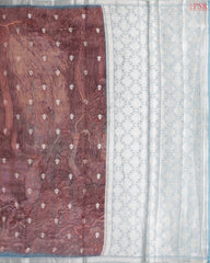 Dark Coral Chiniya Silk Saree