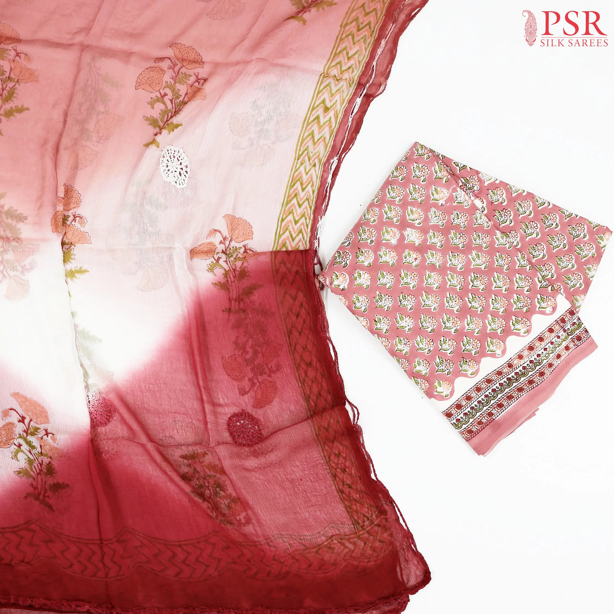 Dark Puce Pink Pure Cotton Dress Material