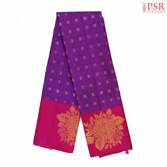 Dark Orchid Kanchipuram Silk Saree