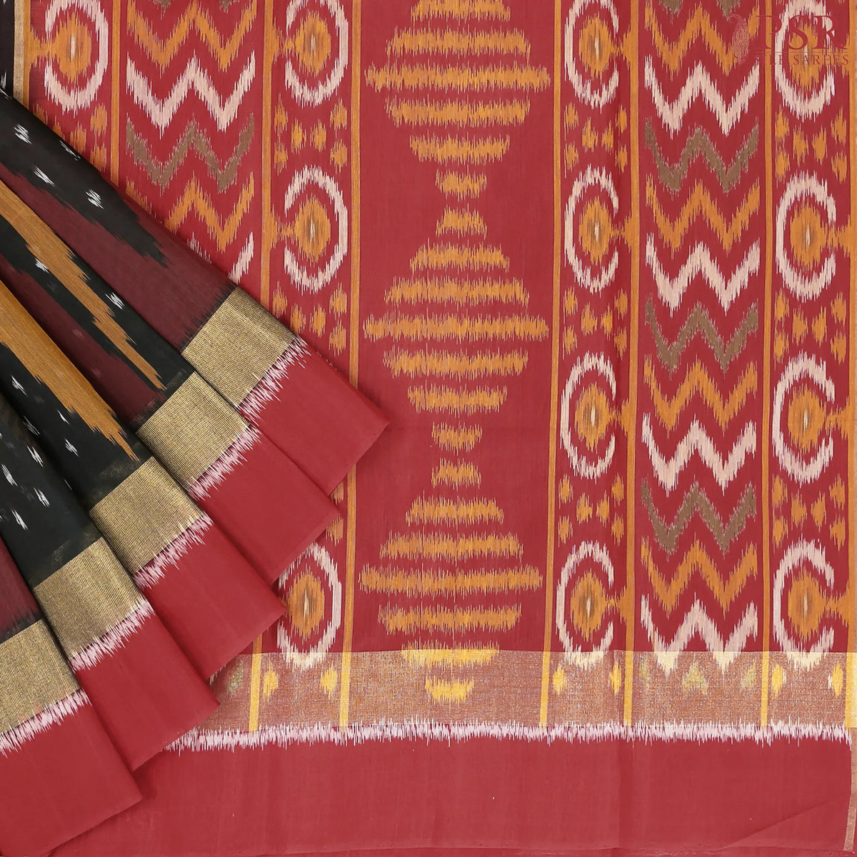 Black Patola Silk Cotton Saree