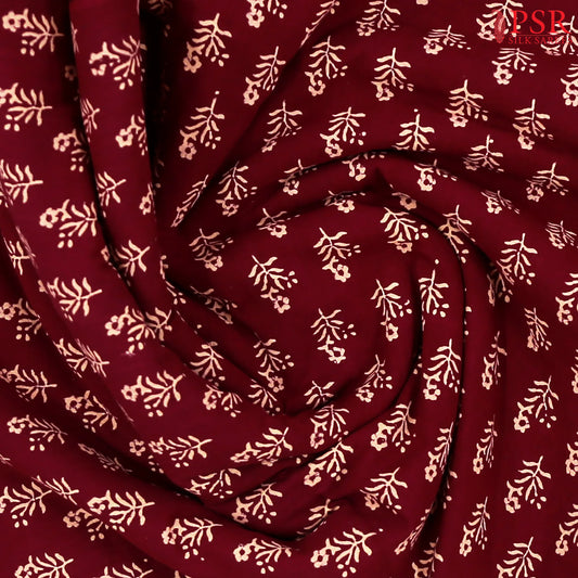 Wine Purple Jaipur Cotton Print Running Material
