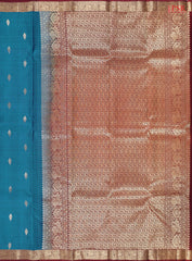 Dark Cerulean Blue Fancy Kanchipuram Silk Saree