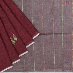 Dark Crimson Linen Saree