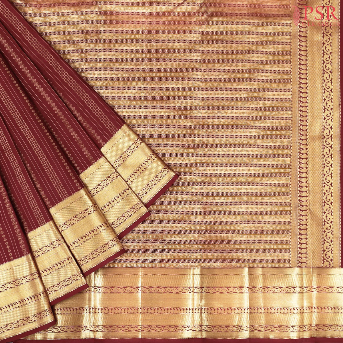 Auburn Fancy Kanchipuram Silk Saree