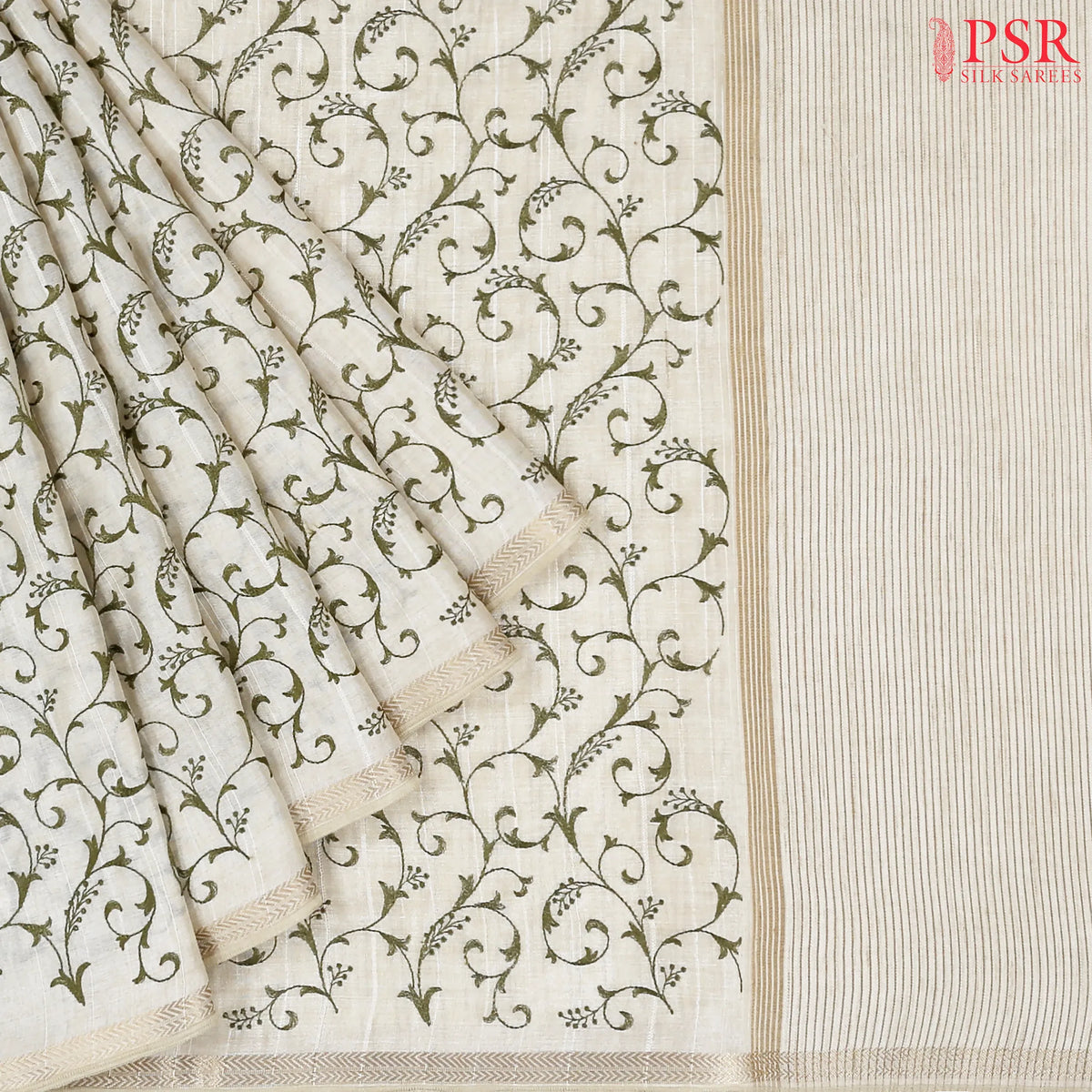 Beige Semi Tussar Saree