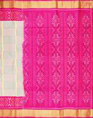 Parchment Beige Pochampally Soft Silk Saree