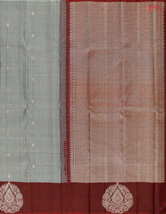 Fossil Grey Kanchipuram Silk Saree