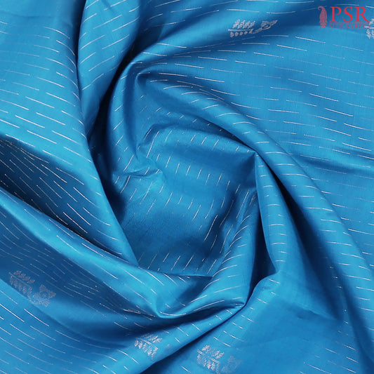 Chintamani Blue Soft Silk Mix Saree
