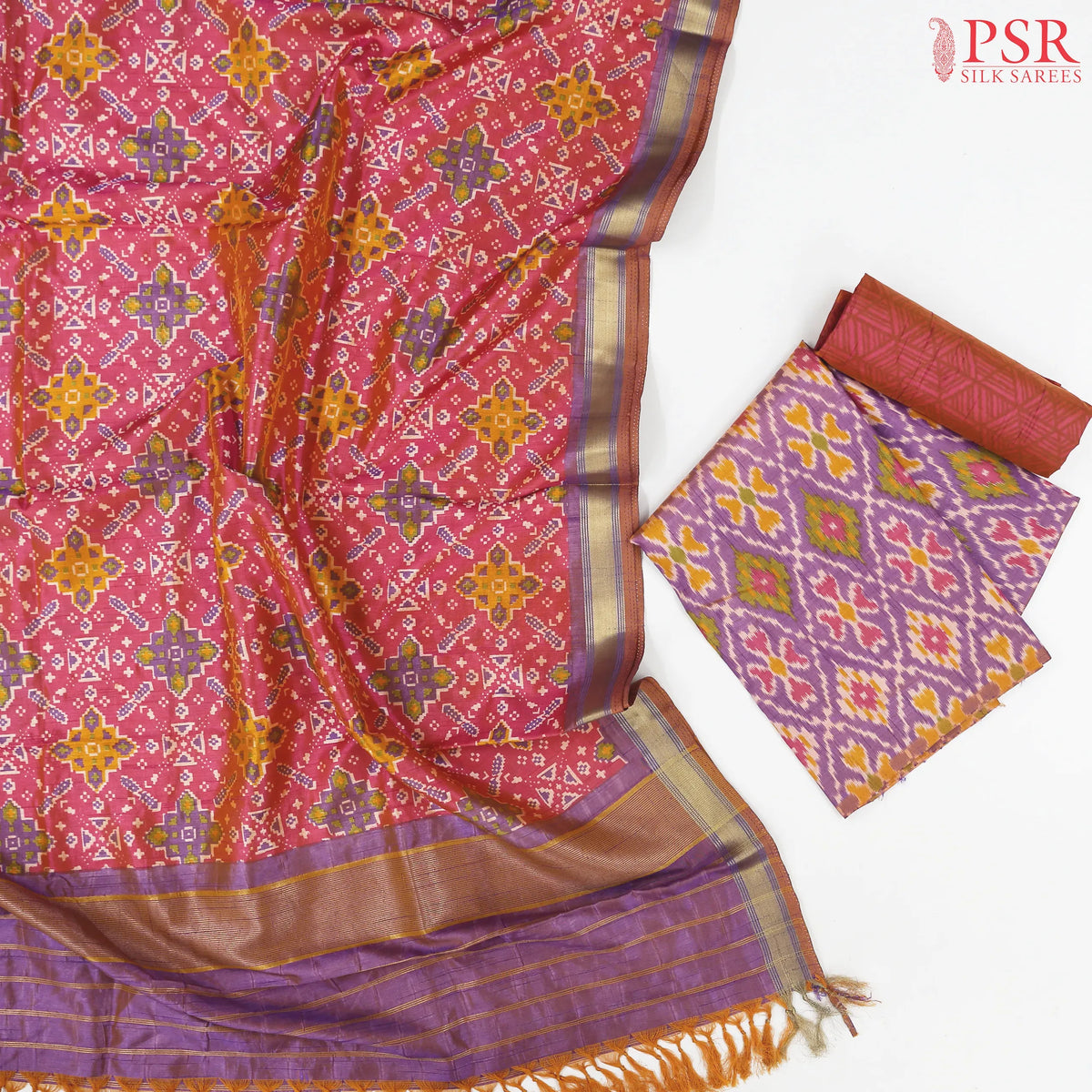 Iris Lavender Soft Patola Dress Material