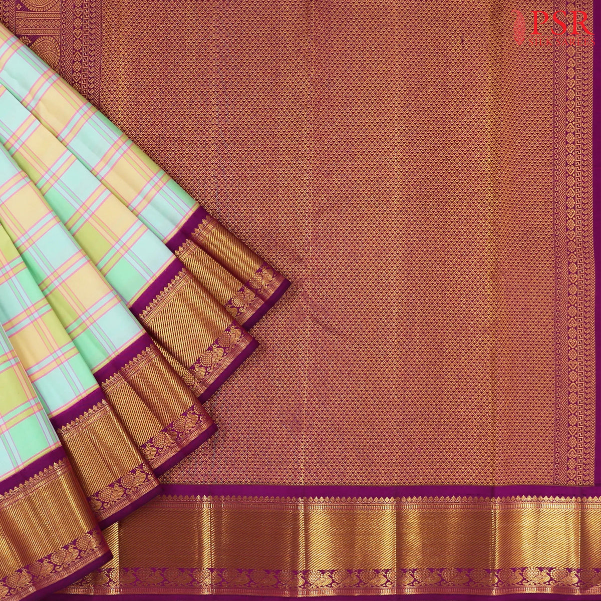 Pastel Multicolor Kanchipuram Silk Saree