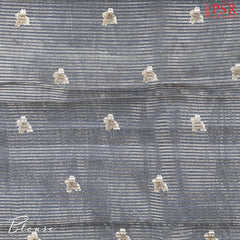 Slate Grey Printed Tissue Saree