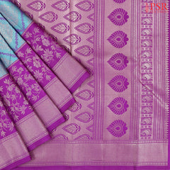 Cerulean Blue Kanchipuram Silk Saree