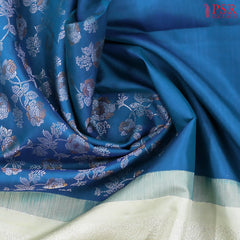 Peacock Blue Kanchipuram Silk Saree