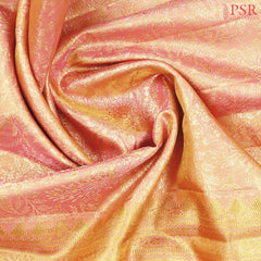 Flamingo Pink Kanchipuram Jacquard Tissue Silk Saree