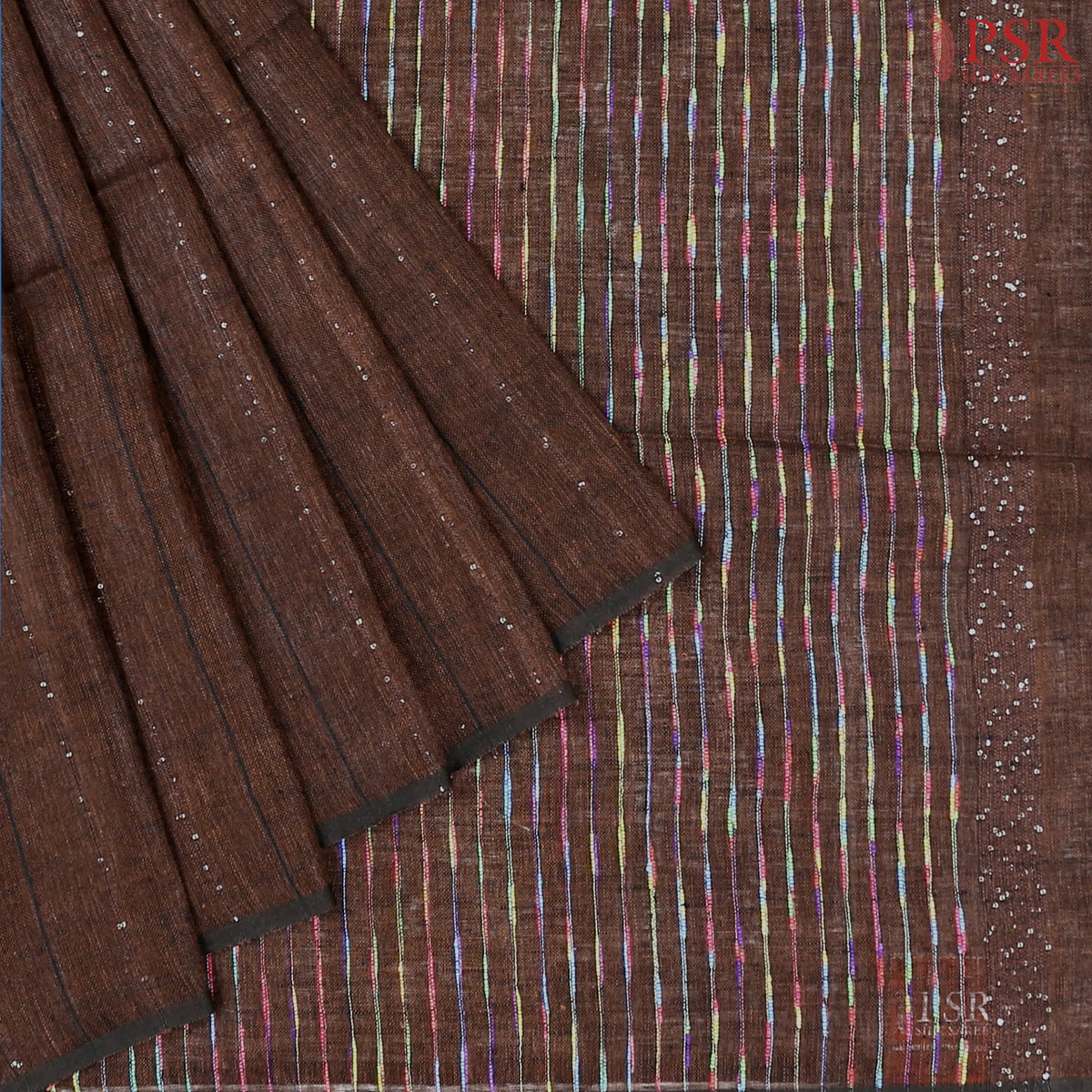 Brown Linen Saree