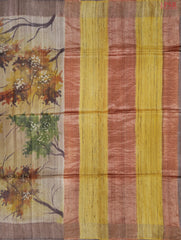 Taupe Kadhi Tussar Silk Saree