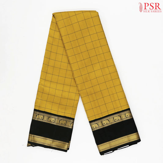 Mustard Yellow Kanchipuram Silk Saree