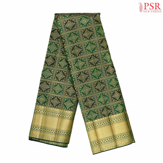 Dark & Bottle Green Kanchipuram Jacquard Silk Saree