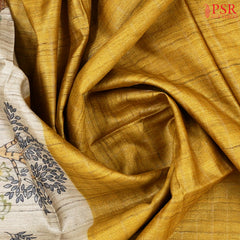 Royal Beige Tussar Silk Saree