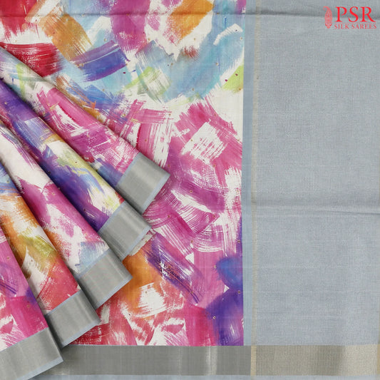 Multicolor Semi Dupion Saree