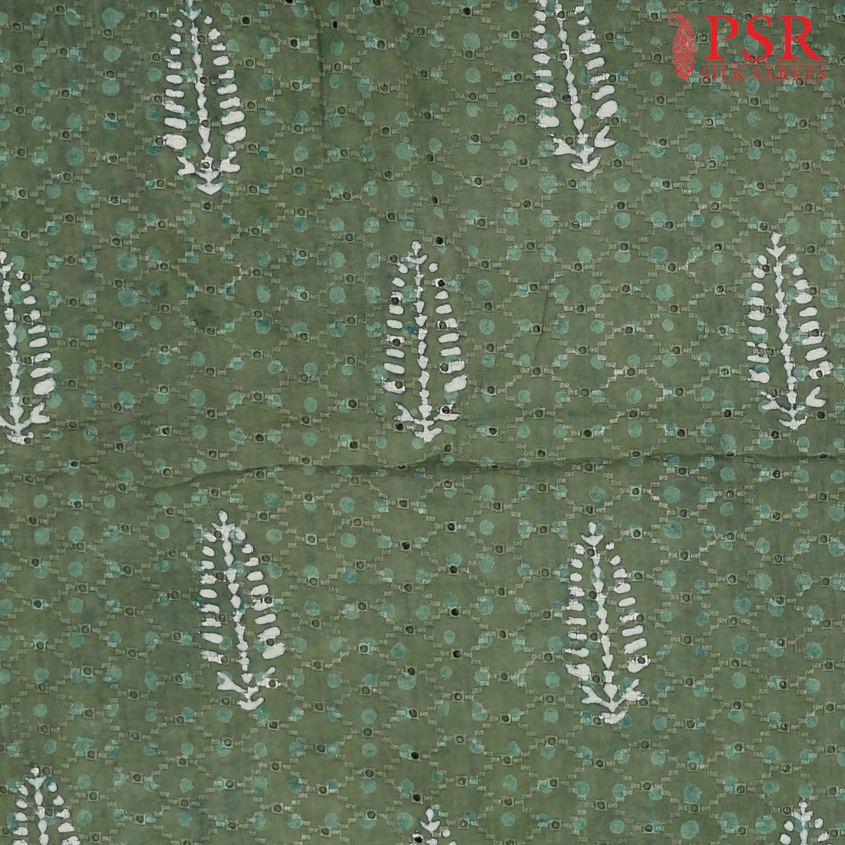 Fern Green Hacoba Embroidery Running Material
