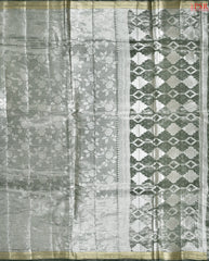 Silver Green Tissue Silk Saree