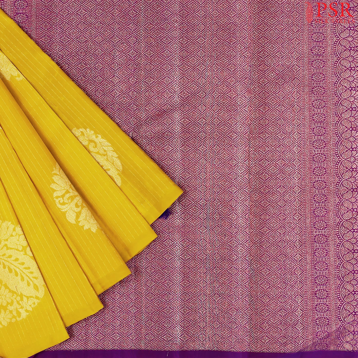 Golden Yellow Kanchipuram Silk Saree