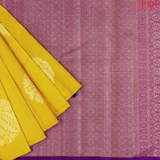 Golden Yellow Kanchipuram Silk Saree