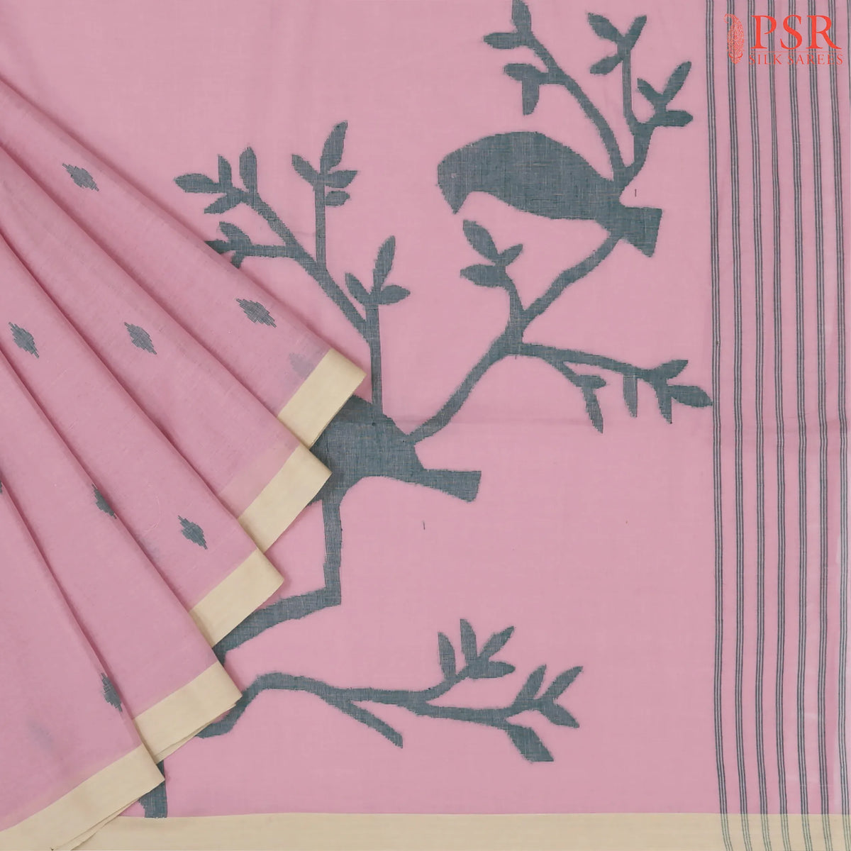 Light Pink Byloom Cotton Saree
