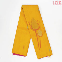 Amber Yellow Kanchipuram Silk Saree