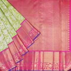 Chartreuse Green Bridal Kanjivaram Silk Saree
