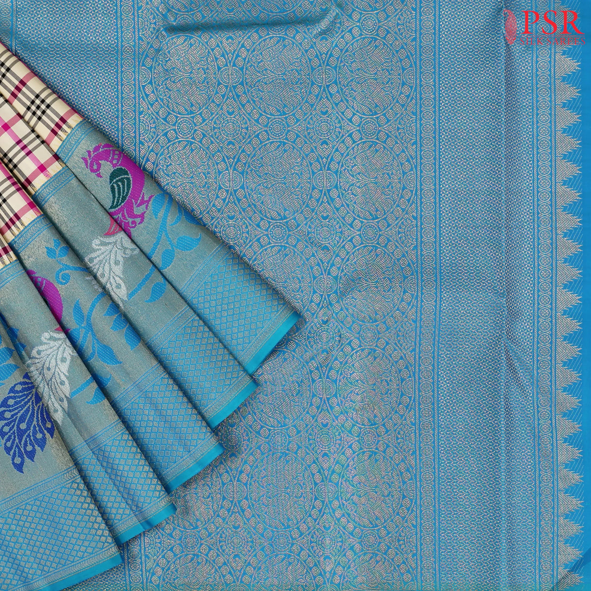 Light Beige Kanchipuram Silk Saree