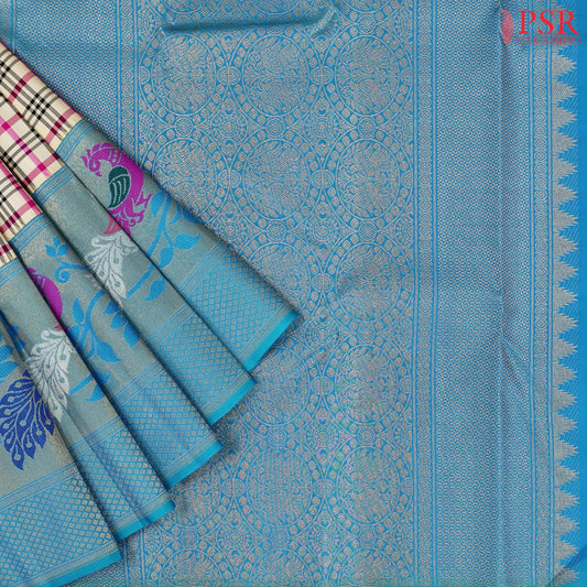 Light Beige Kanchipuram Silk Saree