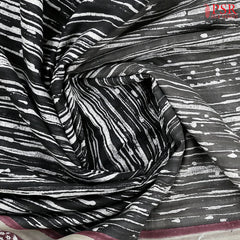 Black Mul Printed Cotton Saree