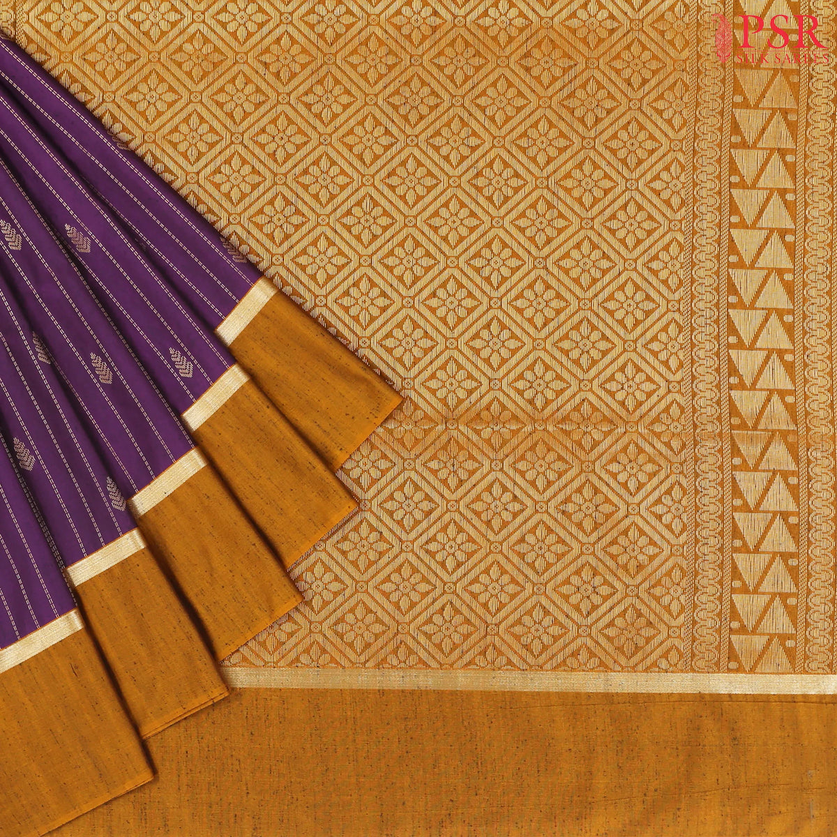 Dark Purple Jute Art Silk Saree