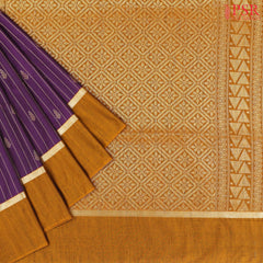 Dark Purple Jute Art Silk Saree