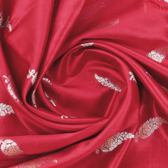 Carmine Red Chiniya Silk Saree