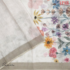 Pastel Beige Semi Linen Dress Material