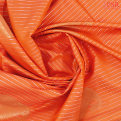 Saffron Yellow Soft Art Silk Saree