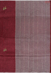 Dark Crimson Linen Saree