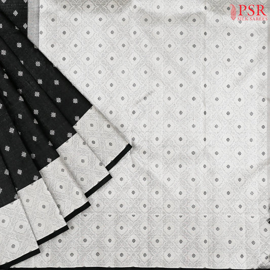 Black Kanchipuram Tissue Silk Saree