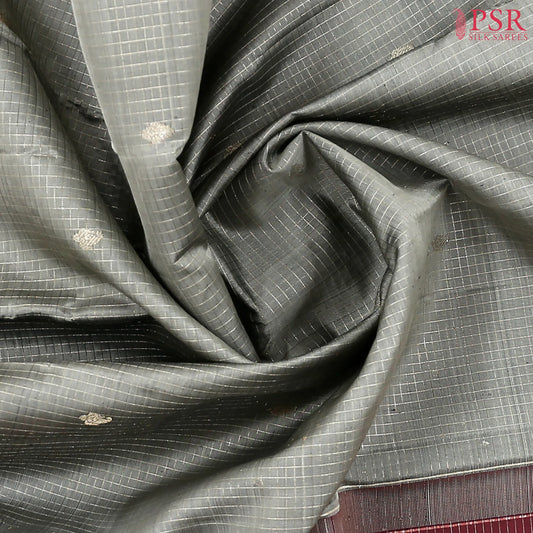 Fossil Grey Kanchipuram Silk Saree