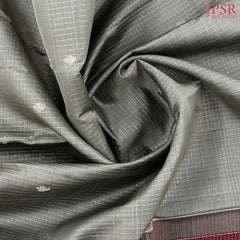 Fossil Grey Kanchipuram Silk Saree