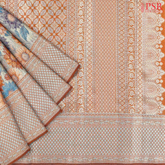 Golden Beige Kanchipuram Jacquard Tissue Silk Saree