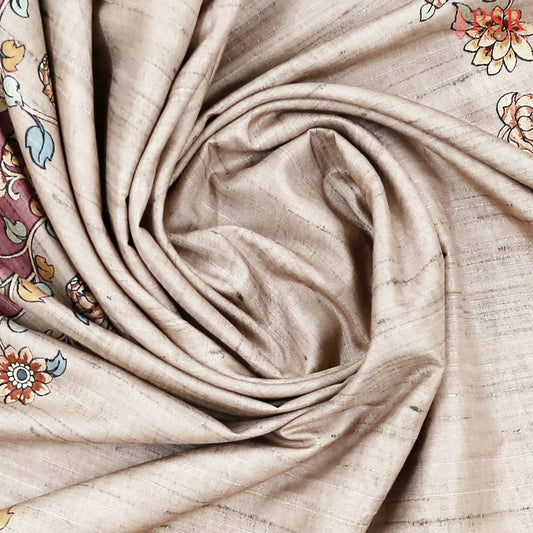 Beige Semi Tussar Saree