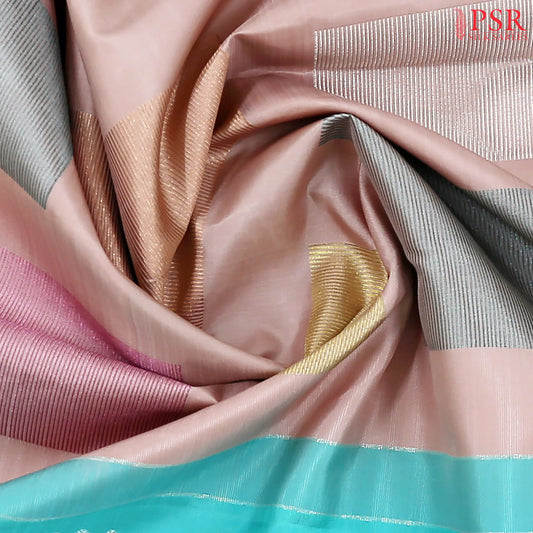 Heather Peach Kanchipuram Silk Saree